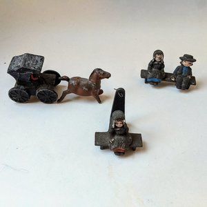 Pennsylvania Dutch Cast Iron Figurines Lot